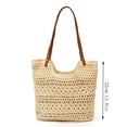 thumbnail image 3 of Btomtd Crochet Cotton Mesh Shoulder Tote Bag, Summer Handmade Woven Beach Bag, Handbag Purses for Women, Beige, 3 of 7