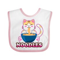 Inktastic I Love Noodles with Cat Illustration Boys or Girls Baby Bib
