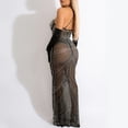 thumbnail image 4 of Lilgiuy Women's Hot Diamond Sling Wrap Breast Mesh See-Through Long Dress Fall Dresses for 2022 Spring Winter, 4 of 5