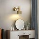 thumbnail image 4 of Aplique de pared interior dorado moderno E27 - Lámpara de pared creativa - Brazo oscilante ajustable con pantalla para dormitorio, pasillo, escalera - Estilo industrial simple, 4 of 5
