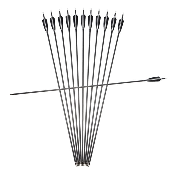 SHARROW Archery 34" Turkey Feather Carbon Arrows Spine 500, 12 Pack
