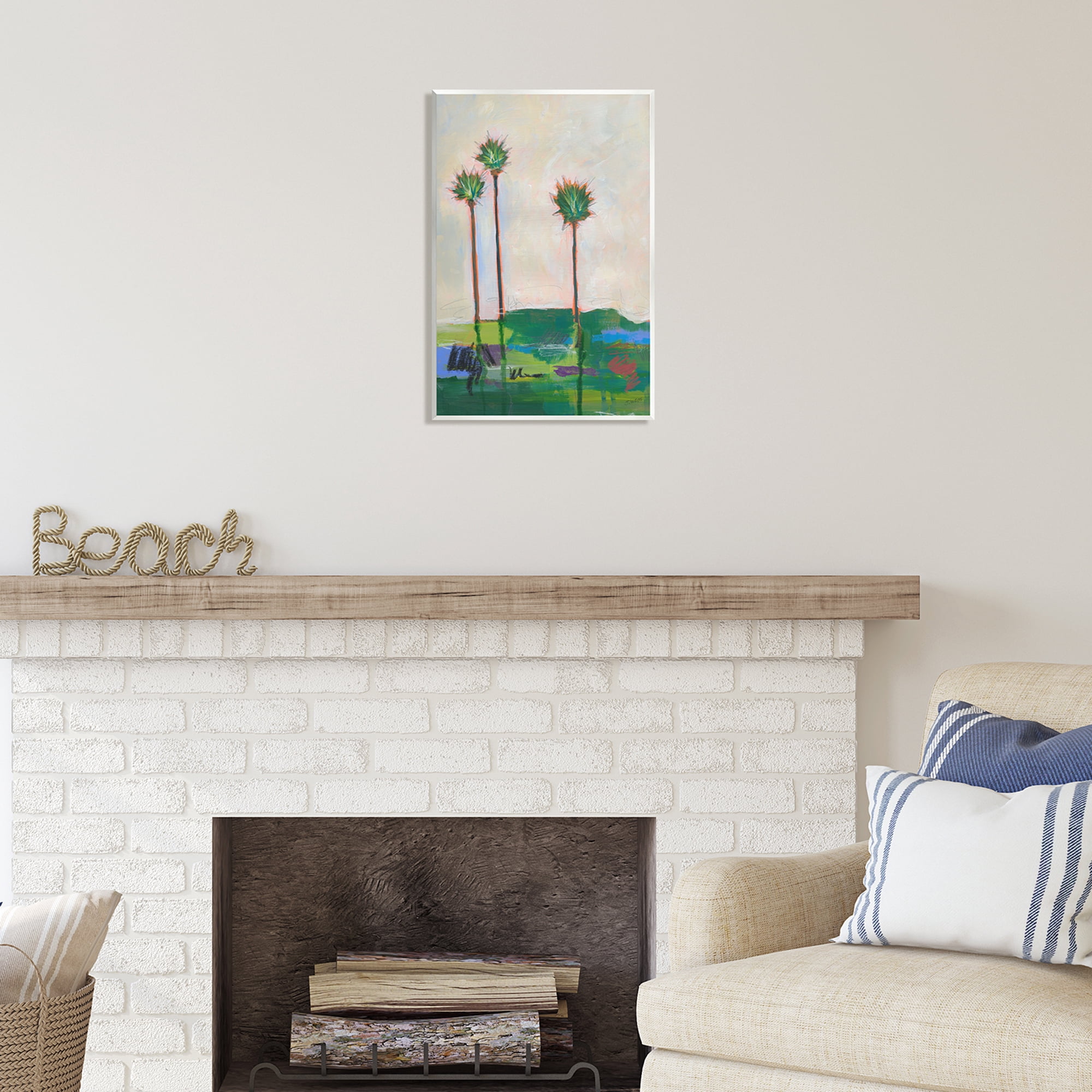 Stupell Industries Modern Palm Trees Landscape Abstract Painting Unframed Art Print Wall Art, 13 x 19