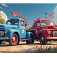 thumbnail image 4 of Decorative Design American Flag Truck Photography Backdrop for Fourth of July Celebration Party Event Decor, 4 of 8