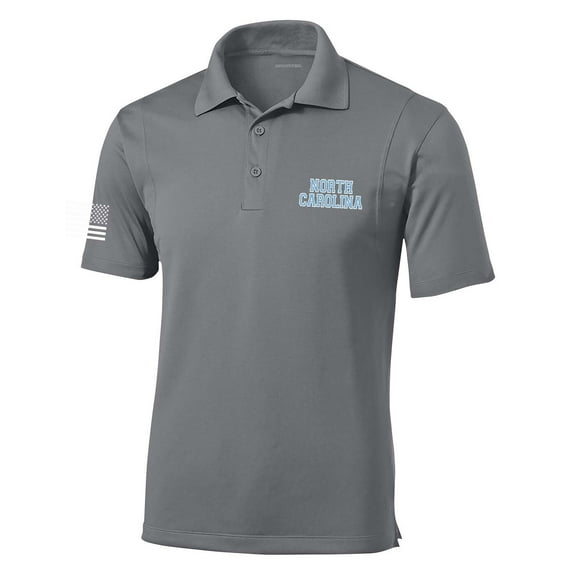Heritage Pride North Carolina Football Team Color State Name Embroidered Golf Polo-Grey Concrete-medium