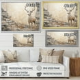 thumbnail image 4 of Designart "Beige Minimalist Deer Portrait I" Animals Deer Floater Framed Canvas Prints, 4 of 5