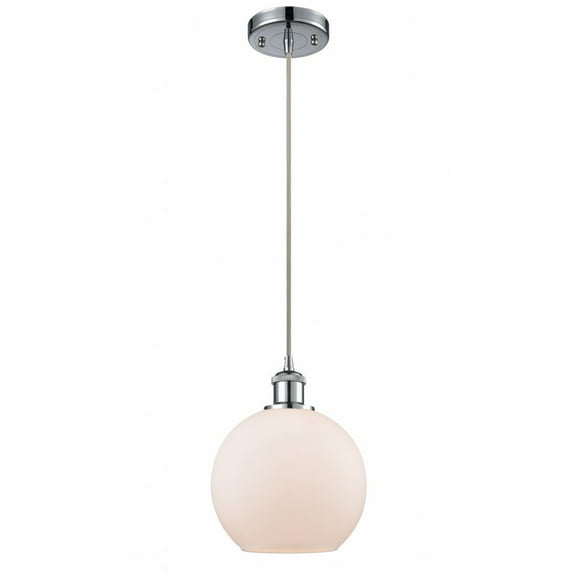 516-1P-PC-G121-8-Innovations Lighting-Athens - 1 Light Mini Pendant In Industrial Style-10 Inches Tall and 8 Inches Wide-Polished Chrome Finish-Matte