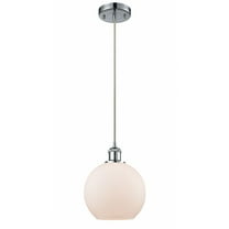 516-1P-PC-G121-8-Innovations Lighting-Athens - 1 Light Mini Pendant In Industrial Style-10 Inches Tall and 8 Inches Wide-Polished Chrome Finish-Matte