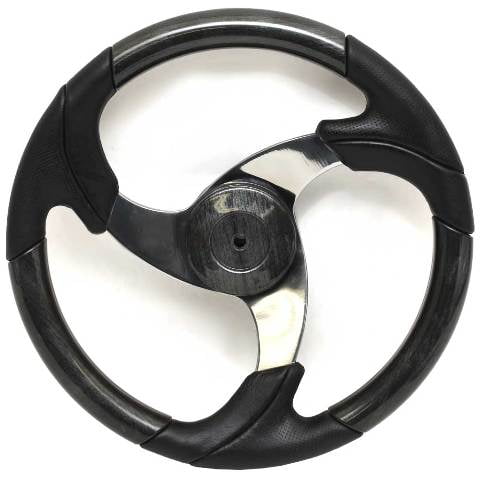 Avalon Boat Steering Wheel 120118 | 14 1/4 Inch Faux Gray Woodgrain