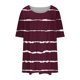 thumbnail image 5 of Tamaño Más Manga Corta Tops para las Mujeres Impreso Manga Corta Sólida Redonda Cuello Plegado Blusa, Poliéster Más Tamaño Superior, Lavado a Mano, 5 of 6