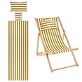 thumbnail image 1 of Uxcell Toile de Remplacement pour Chaise Longue de Plage avec Coussin à Rayures Marron, 1 of 7