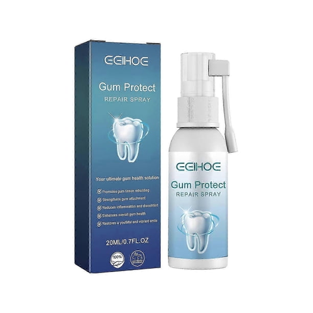 Gum Repair Spray with Natural Honeysuckle & Mint - Relieve Swelling, Pain & Bad Breath, Prevent Receding Gums, Whitens Teeth, Easy Oral Care (20ml)