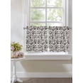 thumbnail image 3 of Half Window Curtains 24 Inches Long, Farmhouse Black Window Treatment Curtain Drapes, Vintage Flower Leaf Botanical Plant Short Curtains Tiers for Kitchen Over Sink, 27.5"x24", 2 Panels, 3 of 7