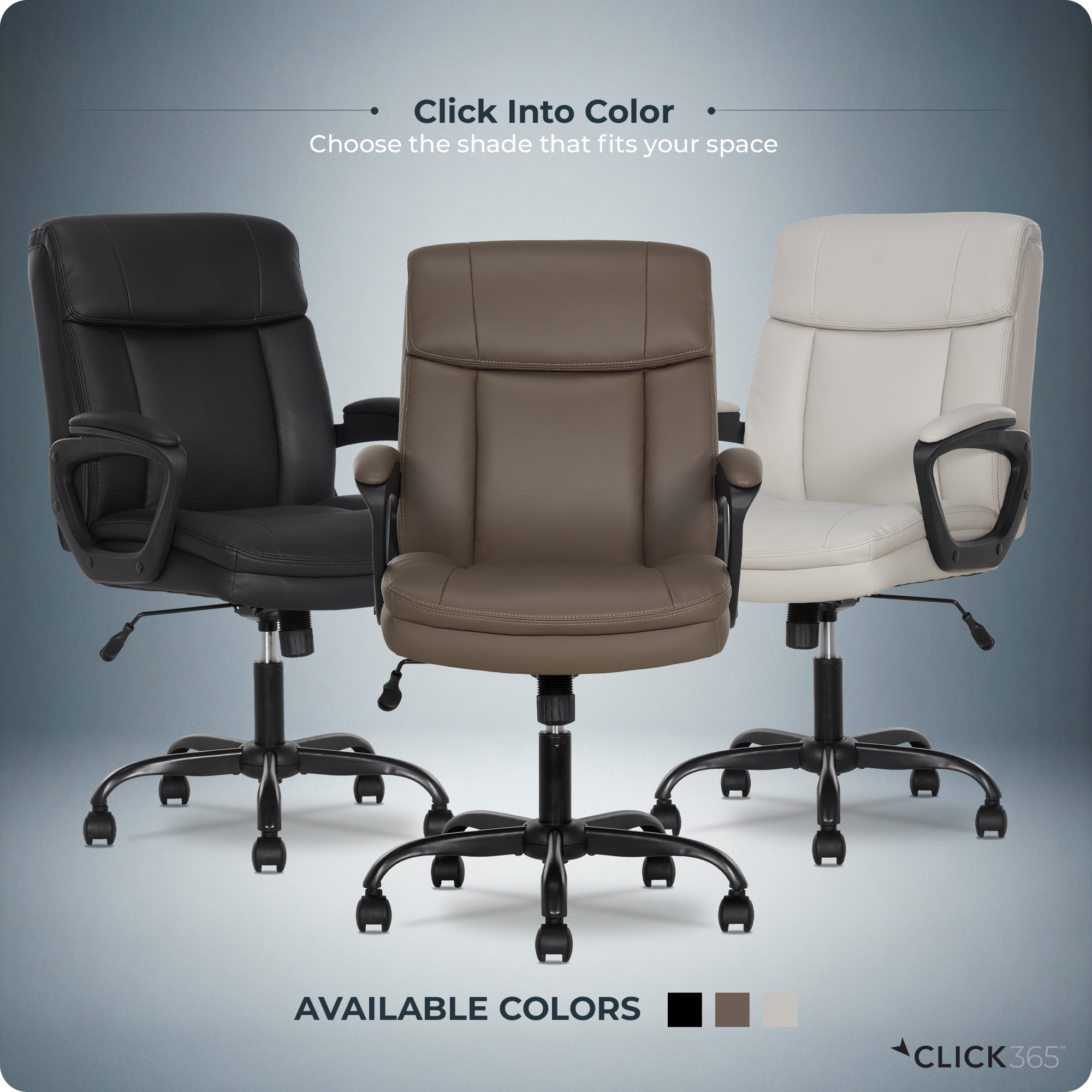 Click365 Click365 Adult Polyurathane Mid Back Indoor Commercial Ergonomic Office Chairs Hardware Kit, Brown