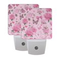 thumbnail image 7 of LED Sensor Night Light Auto On/Off Dusk to Dawn Lamp for Bedroom Hallway Pink Roses and Butterflies 2 Pack, 7 of 7