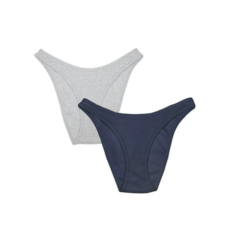 

Smart & Sexy Women s Comfort Cotton Rib High-Leg Bikini Panty 2-Pack Style-SA1414