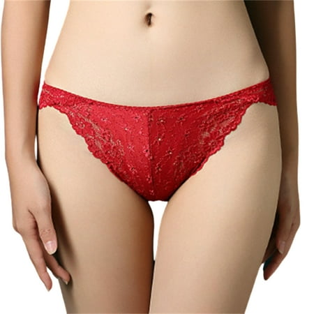 

Women s Lace Panties One-Piece Briefs No Trace Lace Trim Mesh Flirt Underwear