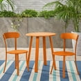 thumbnail image 2 of Contemporary Home Living 3-Piece Matte Orange Finish Contemporary Outdoor Furniture Patio Bistro Set, 2 of 8