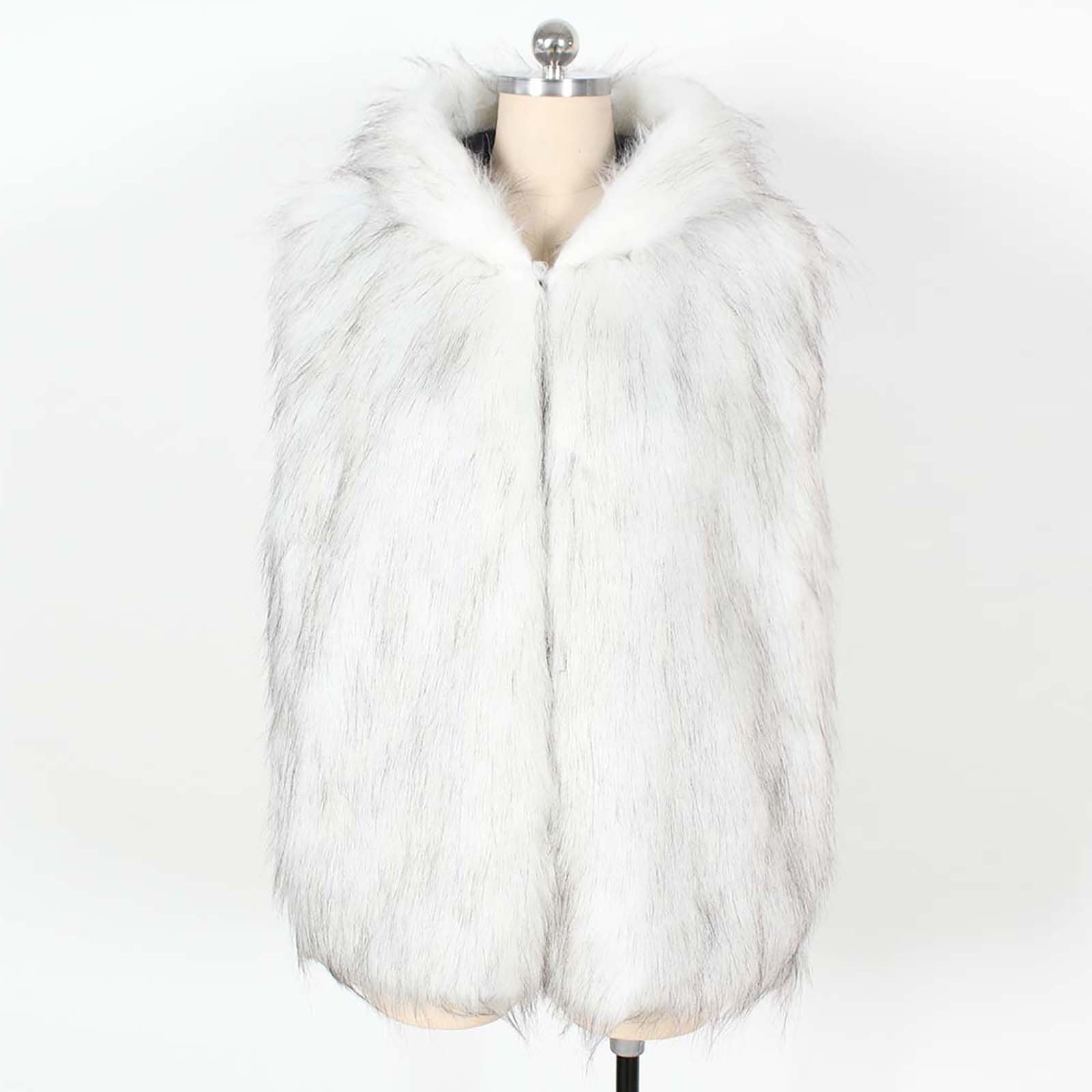 ESMOK／A line fur vest white SALE‼️ESMOK A line fur vest white Faux Fur Vest | White House