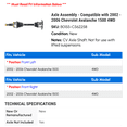 thumbnail image 2 of Axle Assembly - Compatible with 2002 - 2006 Chevy Avalanche 1500 4WD 2003 2004 2005, 2 of 2