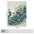 thumbnail image 4 of GOSMITH Exquisite Gifts Teal Peacock Vintage Watercolor Blue Teal Turquoise Peacock Gifts Flannel Blanket Throw Blanket White, 4 of 6