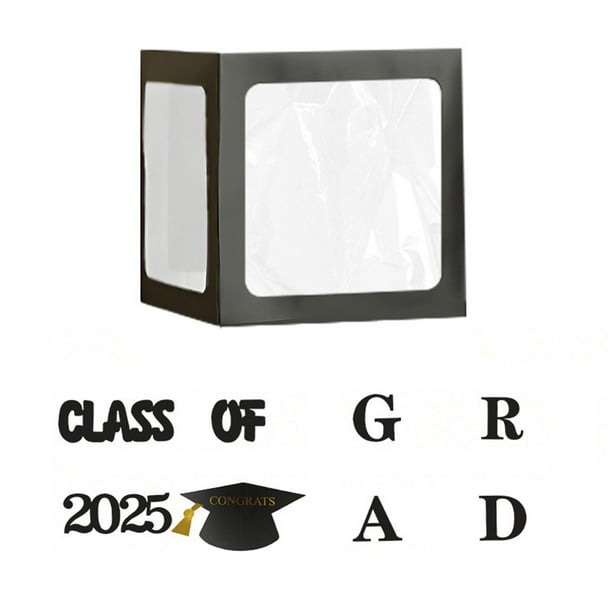 2025 Globo Negro de Graduación, Material de Papel, para Decoración de Fiestas de Graduación