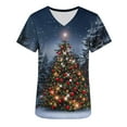 thumbnail image 5 of Wowcloth Women's Short Sleeve V-Neck Nursing Top with Christmas Print and Pocket for Healthcare, Christmas and Everyday Use, 5 of 7