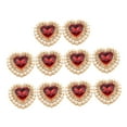 thumbnail image 4 of amagogo 10 Pieces Heart Shaped Buttons DIY Decorative Wedding Supplies Sewing Crafts for Red Gold, 4 of 9