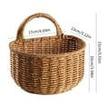 thumbnail image 2 of Hanging Woven Storage Basket, Artificial Wicker Storage Basket Portable Flower Plants Fruit Basket, Wall Mounted Storage Basket for Home Garden Farmhouse, 2 of 4