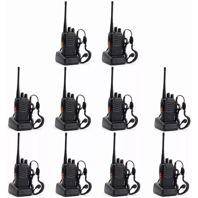 10pz Radios Bf-888s Uhf Walkie Talkie Con Linterna Cable Usb