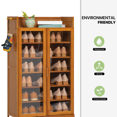 thumbnail image 5 of Magshion Bamboo 7 Tiers 18 Pairs Shoes Cabinet, Free Standing with Visible Doors, Brown, for Entryway, 5 of 9