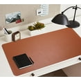 thumbnail image 3 of HofferRuffer Desk Pad, 31.5" x 15.8" Desktop Waterproof Protector Mat for Keyboard and Mouse, Dual Side Use Leather Non Slip Desk Mat for Office and Home (Brown+grey), 3 of 7
