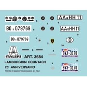 Skill 3 Model Kit Lamborghini Countach 25th Anniversary 1/24 Scale Model by Italeri