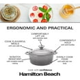 thumbnail image 5 of Hamilton Beach Enameled Cast Iron Dutch Oven Gray (3-Quart) | Cream Enamel Coating Dutch Oven Pot with Lid | Cast Iron Dutch Oven with Even Heat Distribution | Easy Grip to Handles & Multipurpose, 5 of 7