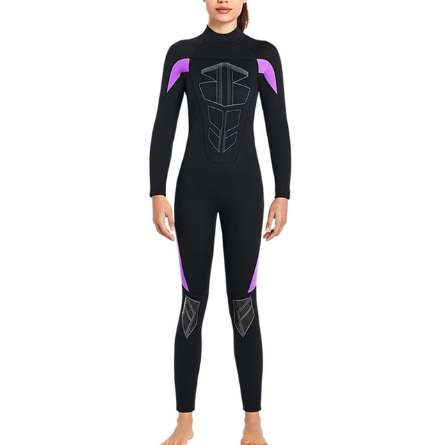 Eigraketly Trajes de buceo, traje de neopreno cálido, traje de baño térmico ajustado para Surf, elástico, cómodo, duradero, accesorio Deportes acuáticos Mujer Morado L