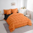 thumbnail image 3 of Feelyou Orange Damask Flower Comforter Set 7pcs, Tribal Gothic Skull Queen Bedding Sets, 3 of 8