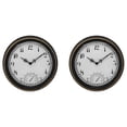 thumbnail image 1 of 2X Outdoor Waterproof Wall Clock with Thermometer IP44 Vintage Round Garden Decor Clock 12 Inch Outdoor Clock, 1 of 6