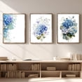 thumbnail image 4 of Blue Floral Hydrangea Plant Canvas Painting Print Wall Art for Living Room Bedroom Decoration Frameless, 4 of 7