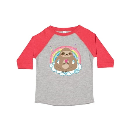 

Inktastic Sloth Yoga Rainbow Gift Toddler Toddler Girl T-Shirt
