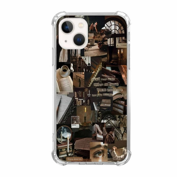 Dark Collage Case for iPhone 13,Aesthetic Art Design Pattern Soft TPU Bumper Case Cover