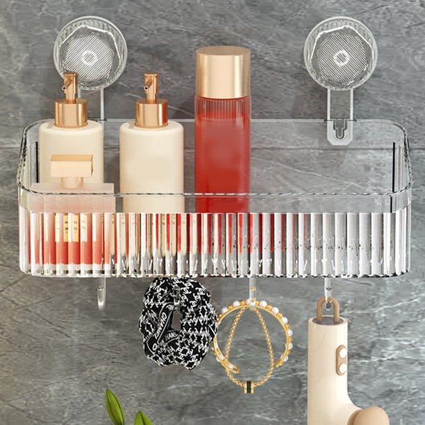 Gancho Transparente con Potente Ventosa para Estantería de Baño de Pared Montada