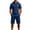 *Navy, variant on VBVC Men's 2 Piece Drawstring Sweatsuit with Pockets , Summer Short Sleeve Hoodie and Shorts Set for Men, S-2XL