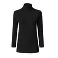 thumbnail image 6 of Enjoytime Women's Shirts Solid Color Turtleneck 3/4 Sleeve Blouse Fall Winter Fashion Business Casual Tops for Women, 6 of 8
