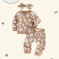 thumbnail image 2 of Mercatoo 3 Piece Baby Girls Clothes Sets Fall Winter Pullover Trousers Headband Sets Toddler Sweatshirt+Pants Outfit Sets, 2 of 4