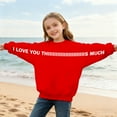 thumbnail image 5 of HAOTAGS Teen Girls Boys Long Sleeve Valentine's Day Sweatshirt(3-15), Casual Oversized Fleece Pocket Pullover Tops Red 5 Years, 5 of 7