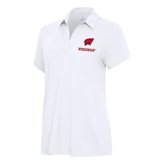 Women's Antigua White Wisconsin Badgers Era Polo