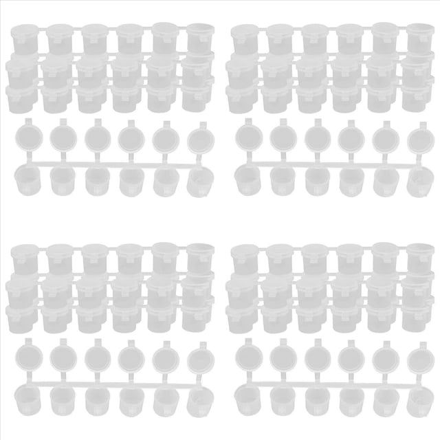 20 Tiras 120 Botes Tiras de Pintura VacíAs Vasos de Pintura, 10 Ml/ 0,35 Oz Mini Tiras de de Pintura Recipientes de Almacenamiento de PláStico Transparente