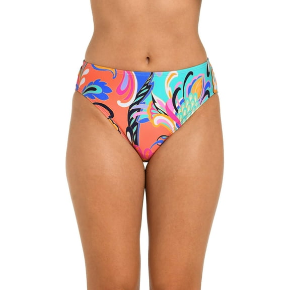 24th Ocean Prima Paisley Mid Waist Bikini Bottom