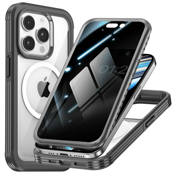 Funda magnética para iPhone 15 Pro Max con protector de pantalla de privacidad