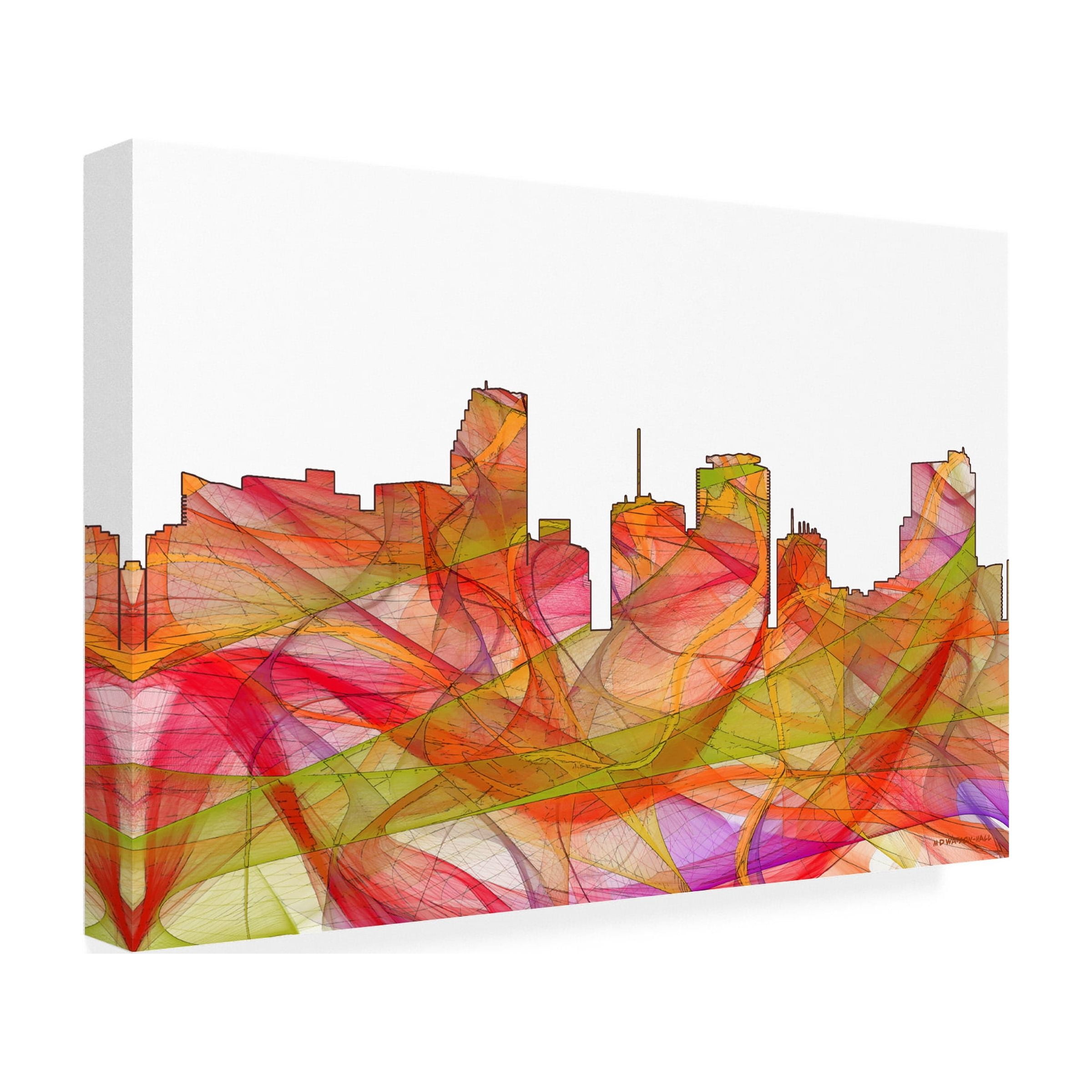 Marlene Watson 'Miami Florida Skyline Summer Swirl' Canvas Art