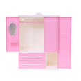 thumbnail image 2 of Three-door Pink Modern Wardrobe For Dolls Furniture Clothes Accessories Toys, 2 of 3